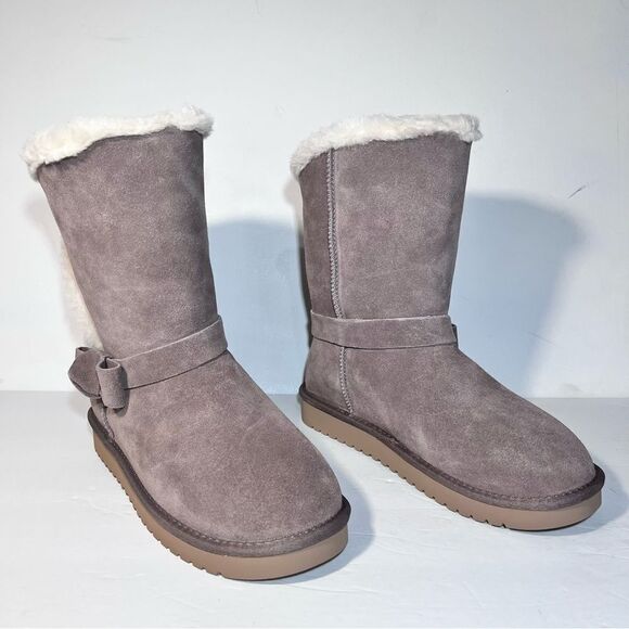 Koolaburra by UGG Arlena Suede Bow Short Boots Size: 8W - Picture 1 of 6